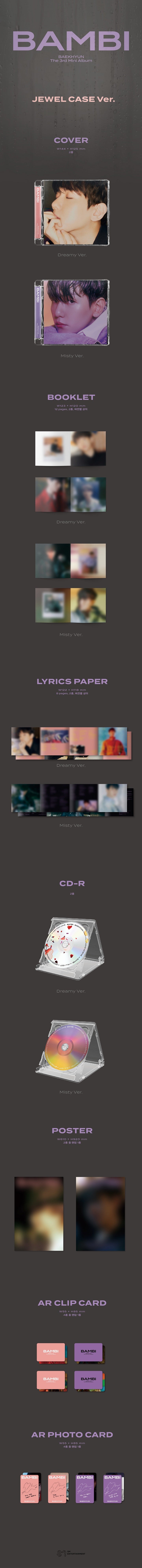 EXO - BAEKHYUN - 3RD MINI ALBUM - BAMBI (JEWEL CASE VER.)