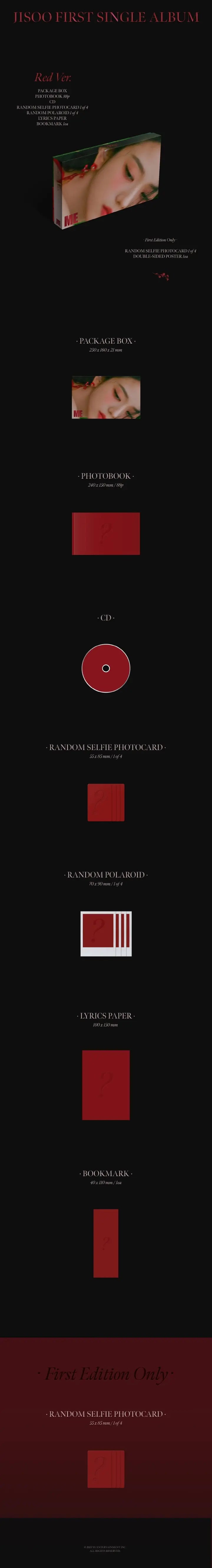 BLACKPINK - JISOO - 1ST SINGLE ALBUM - ME (FIRST EDITION)