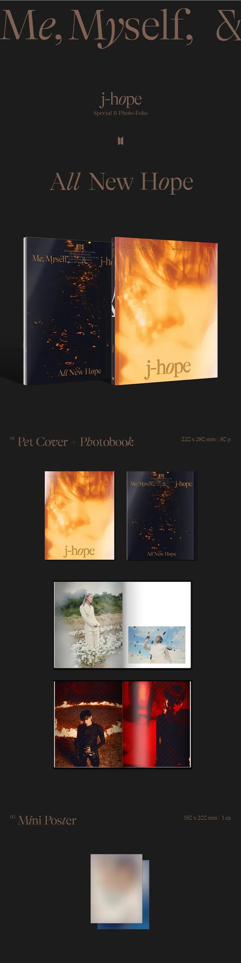J-hope [BTS] - Special 8 Photo-Folio Me, Myself, and j-hope ‘All New Hope’ - Oh Seoul Happy Photobook