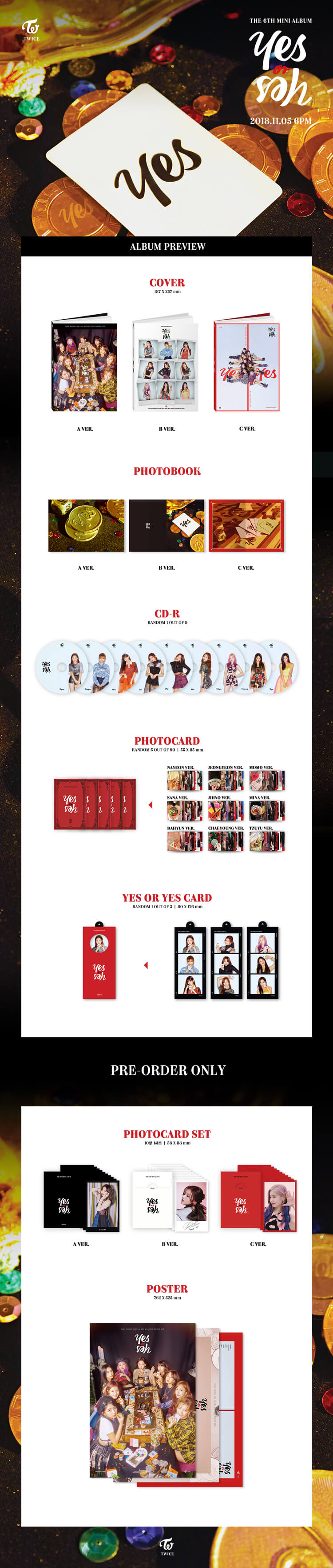 TWICE - 6TH MINI ALBUM - YES OR YES